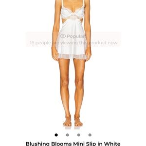 For Love And Lemons Blushing Blooms Mini Slip - White